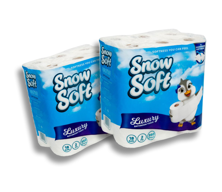2x Snow Soft Toilet Paper 2ply 18s 350sh
