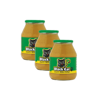 3x Black Cat Crunchy Peanut Butter 800g
