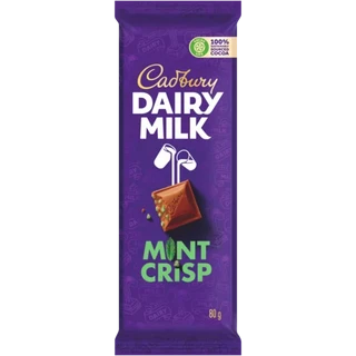 12x Cadbury Dairy Milk Mint Crisp 80g