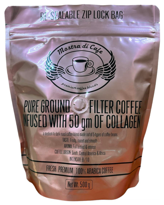 6X Mostra di cafe COLLAGEN INFUSED Ground Coffee 500g