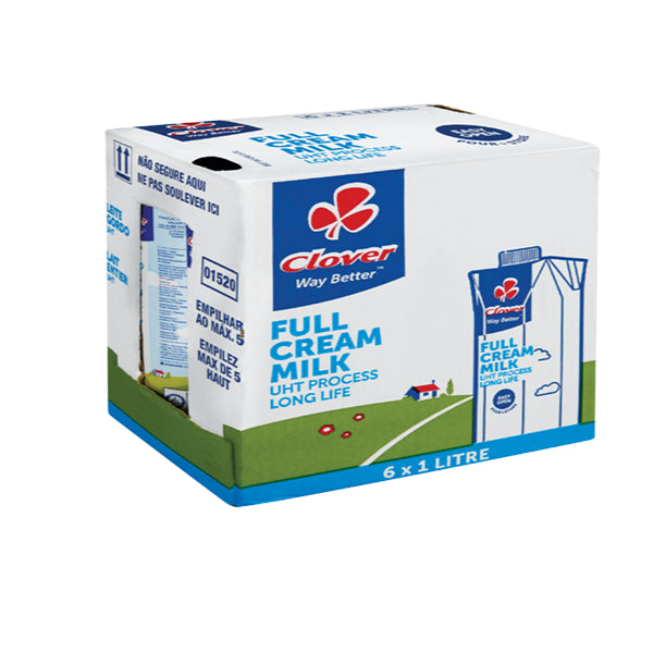 6x Clover Long Life Full Cream Milk 1L
