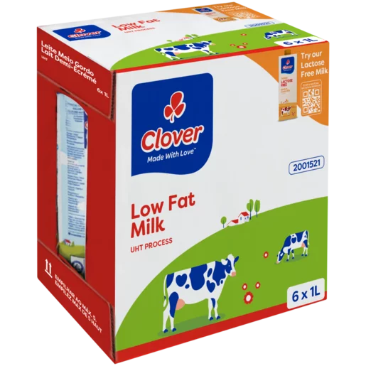 6x clover low fat cream milk 1L