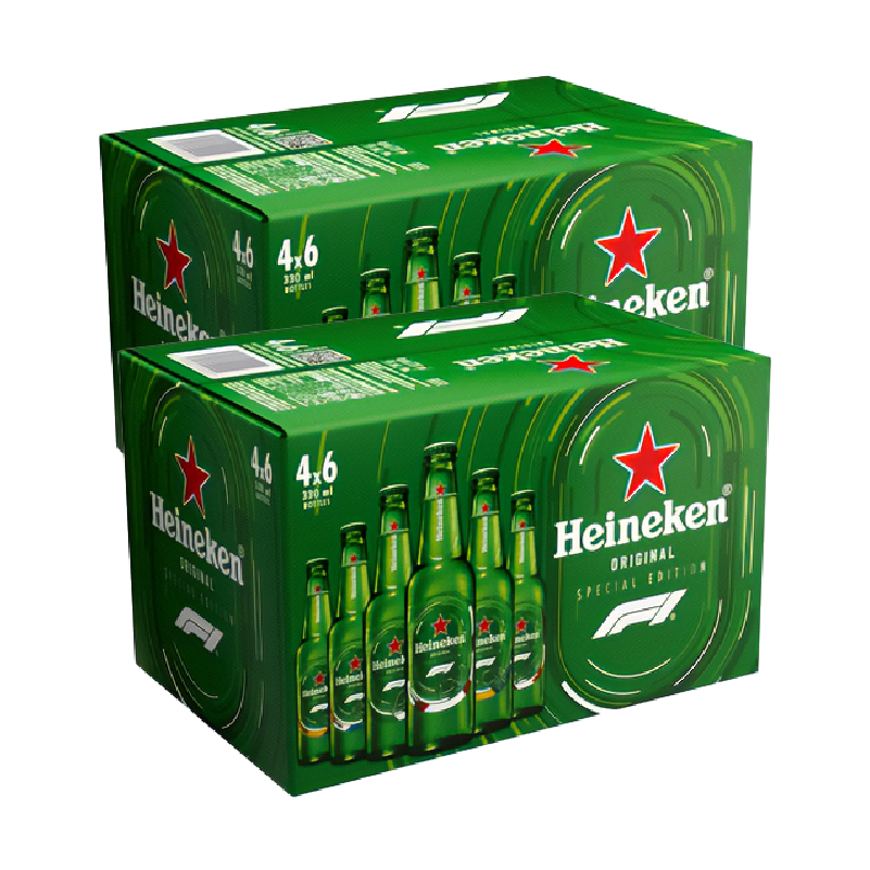 48 x Heineken F1 Beer Bottles 330ml