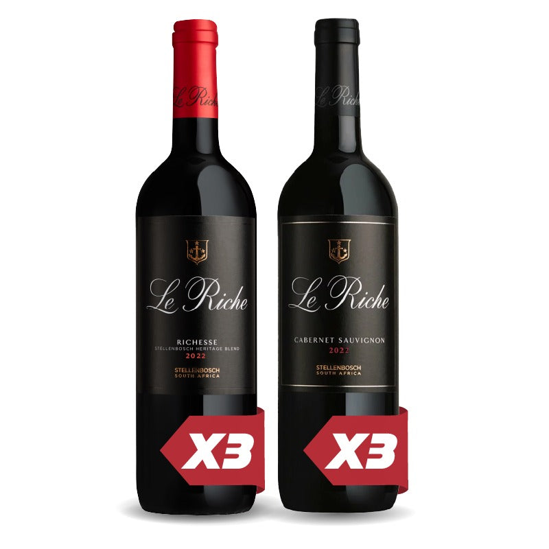 3x Le Riche Richesse 2022 750ml & 3x Le Riche Cabernet Sauvignon 2022 750ml