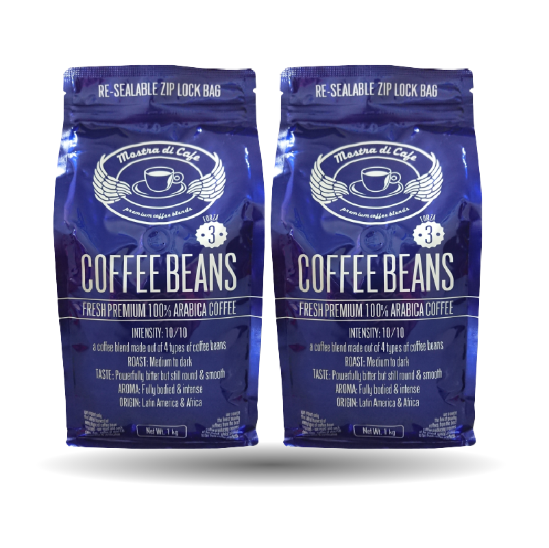 2X Mostra di cafe Coffee Beans forza 3 1KG