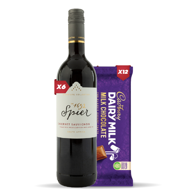 6x SPIER CABERNET SAUVIGNON 750ML +12x Cadbury Dairy Milk Chocolate 80g