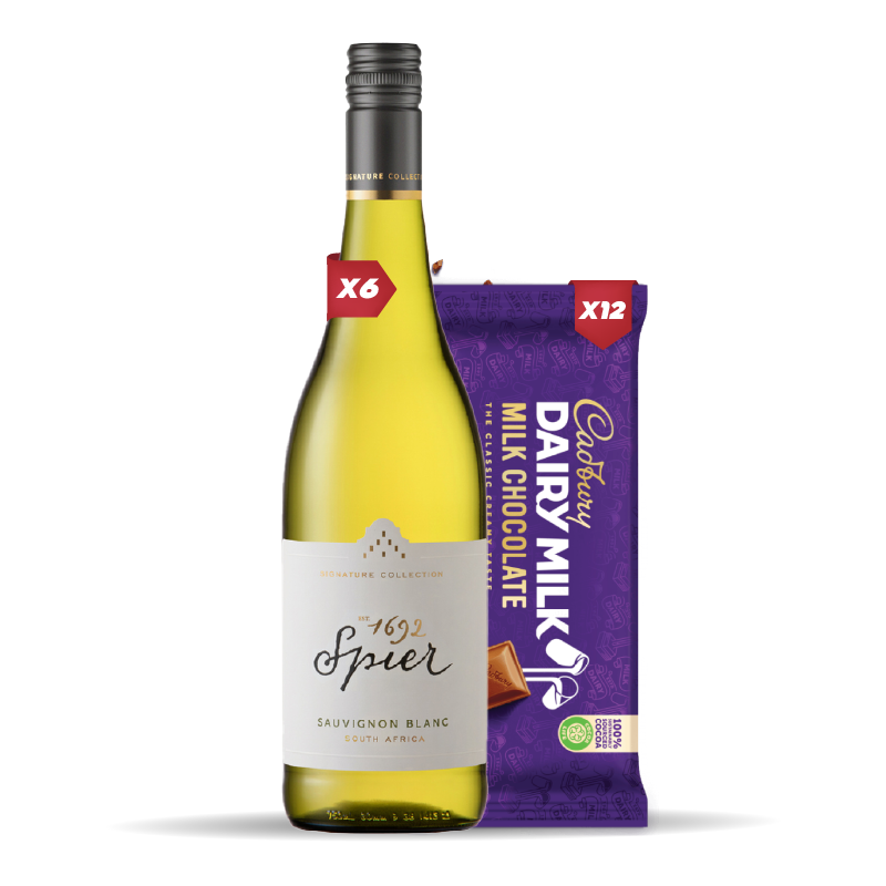 6x SPIER SAUVIGNON BLANC 750ML +12x Cadbury Dairy Milk Biscuit 80g
