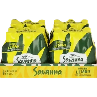 24x Savanna Angry Lemon Nrb 330ml