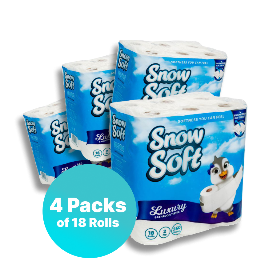 4x Snow Soft Toilet Paper 2ply 18s 350sh