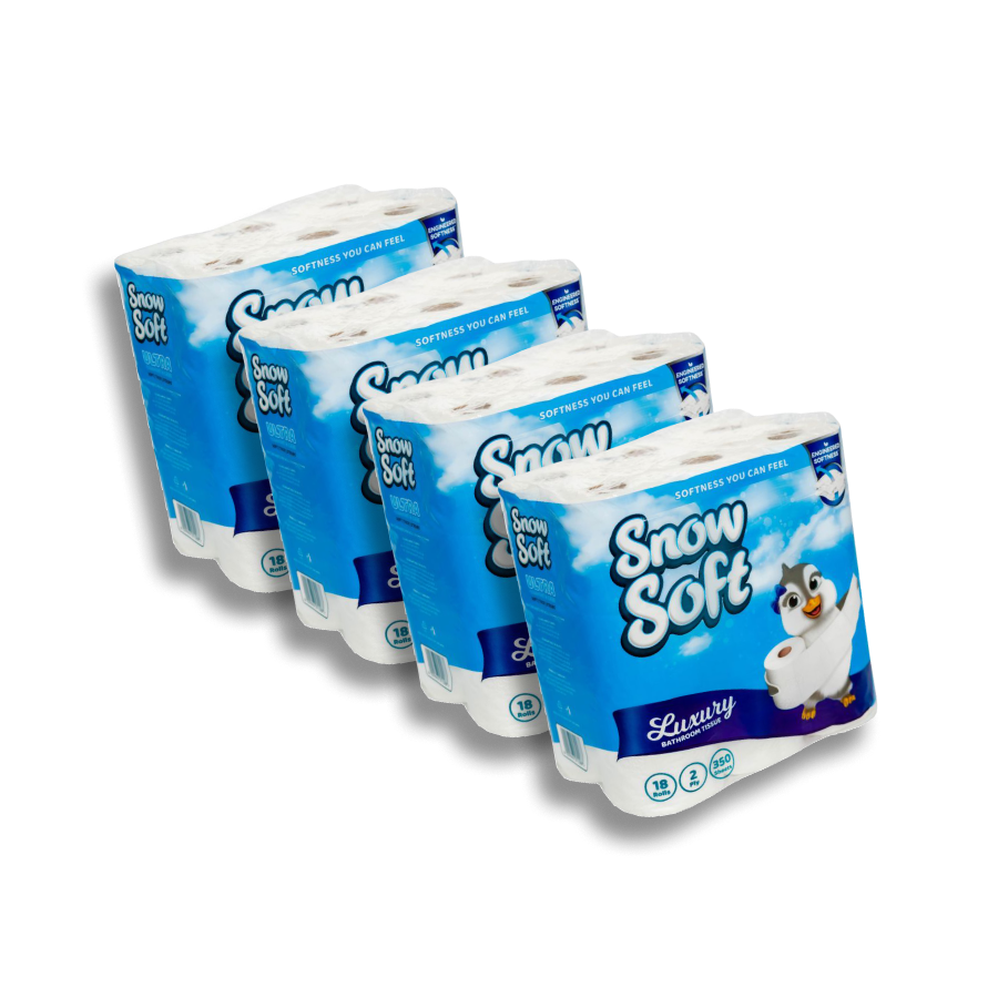 4x Snow Soft Toilet Paper 2ply 18s 350sh