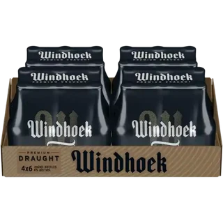 24x Windhoek Premium Draught Beer Bottles 440ml