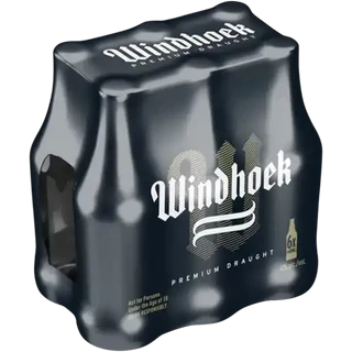 Windhoek Premium Draught Beer Bottles 6 x 440ml