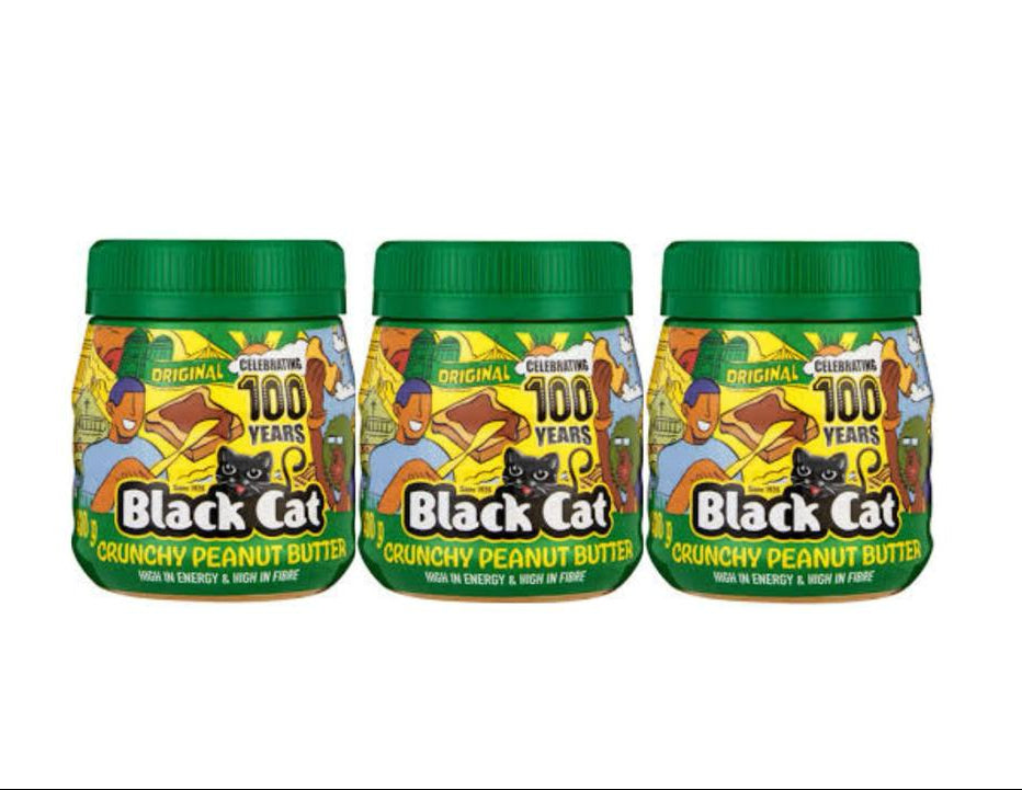3x Black Cat Crunchy Peanut Butter 800g
