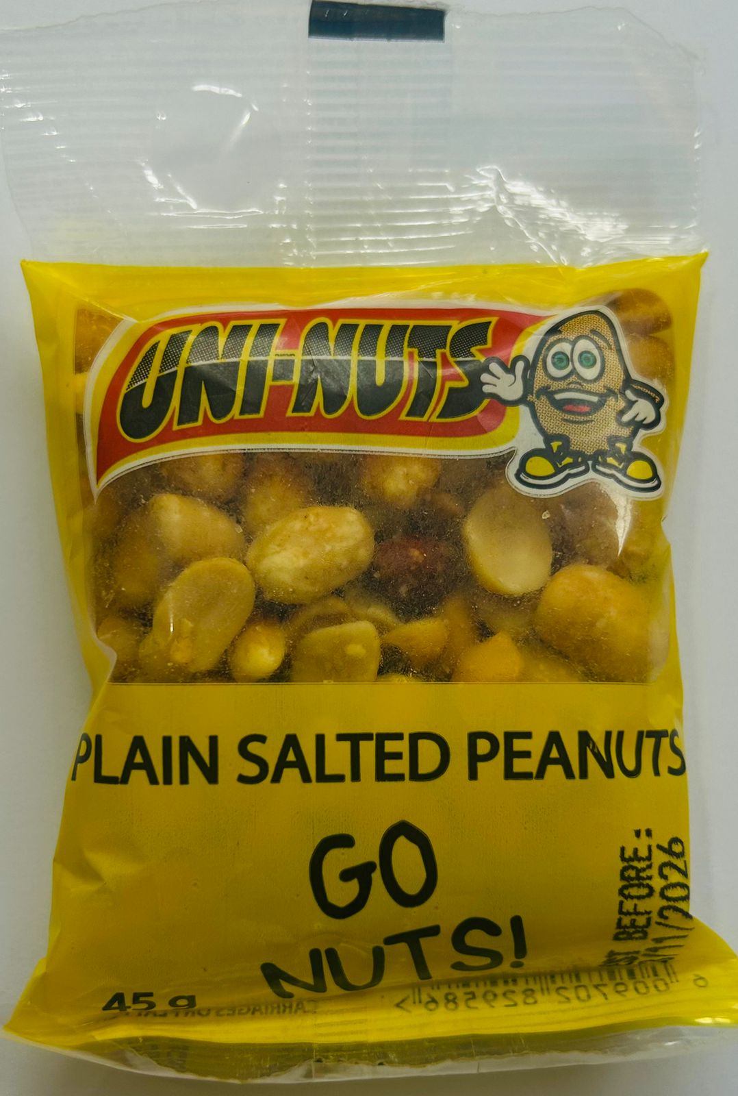 Uni-Nuts Plain Salted Peanuts 45g