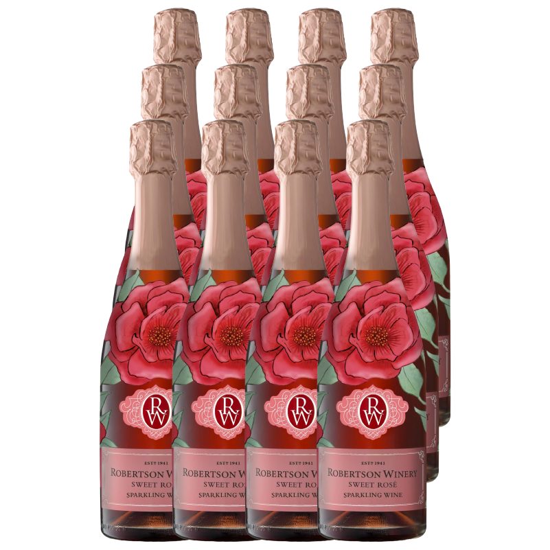 12X ROBERTSON SPARKLING SWEET ROSE 750ml