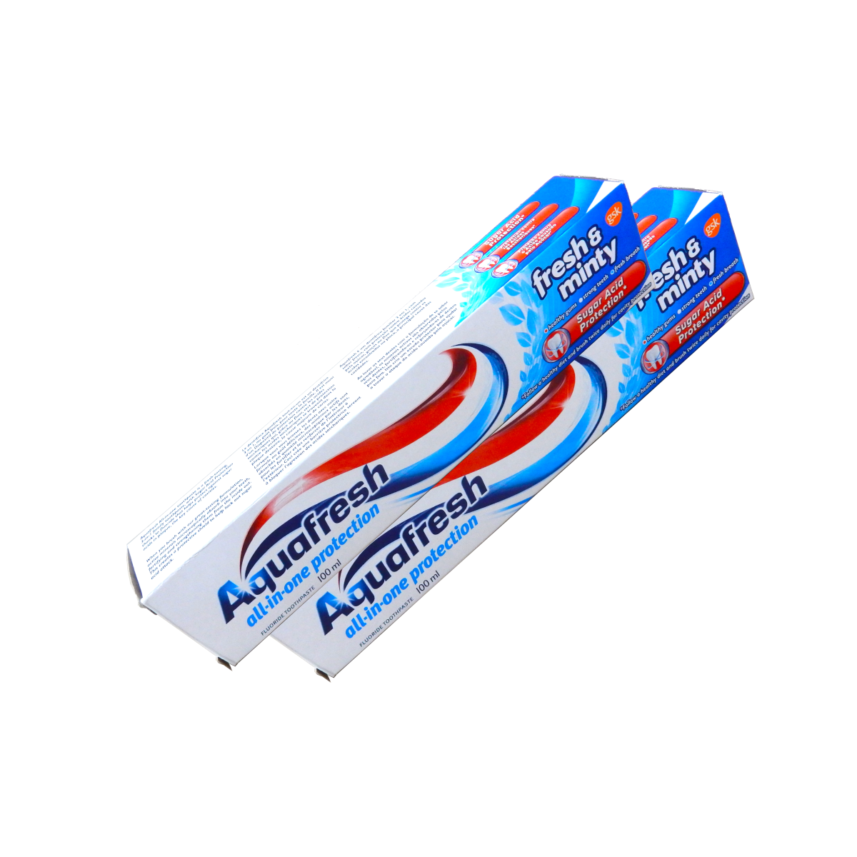 2x Aquafresh Fresh And Minty 100ml