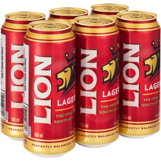 6x Lion Lager Can 500ml