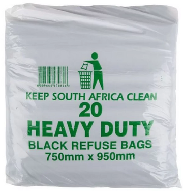 Black Refuse Bags 750mmx950mm 20’s
