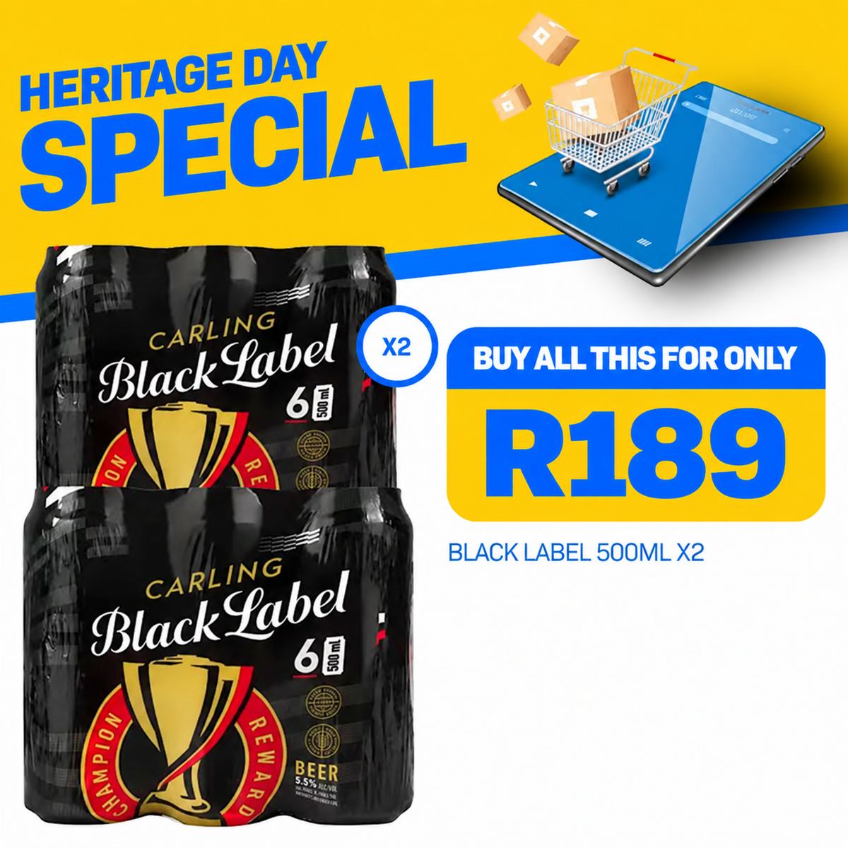 BLACK LABEL 500ML X2