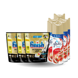 6X GLADE SECRETS FRESHEN 180ML STRAWBERRY & CREAM & 3X FINISH D/WASH TABS GOLDEN SUPERSO 45'S