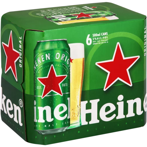 Heineken 500ml can 6 Pack