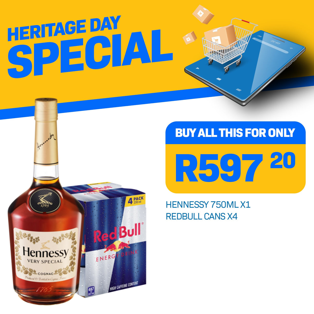 HENNESY + RED BULL 4 PACK
