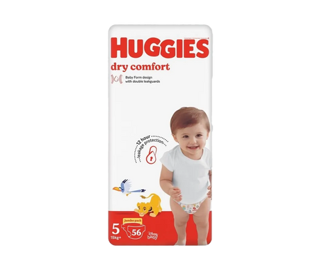 2x Huggies Dry Comfort Jumbo Pack 56'S Number 5