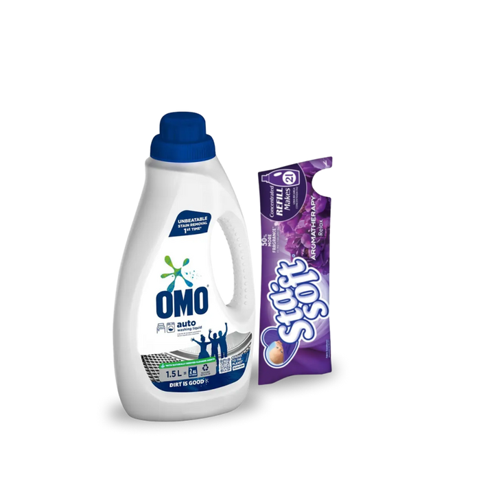 Omo Auto Liquid Comfort 1.5L & Sta Soft Refill Lavender 500ml