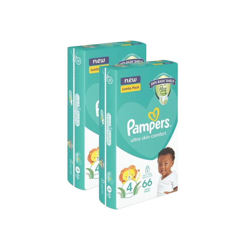 2x Pampers Active Jumbo Pack No.4 Maxi  66'S