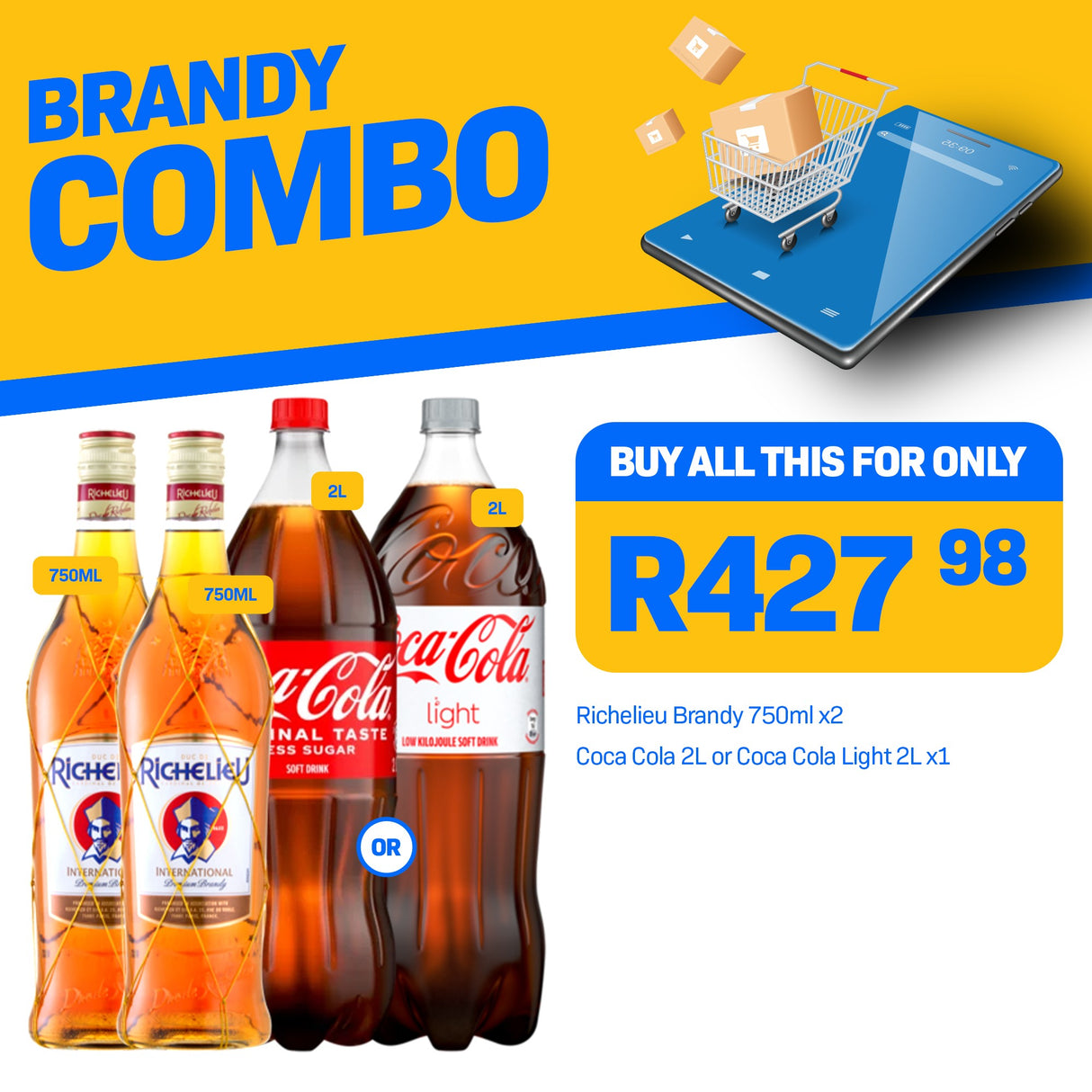 Richelieu Brandy 750ml Combo