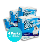 4x Snow Soft Toilet Paper 2ply 18s 350sh