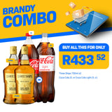 Brandy THREE SHIPS 750ML combo