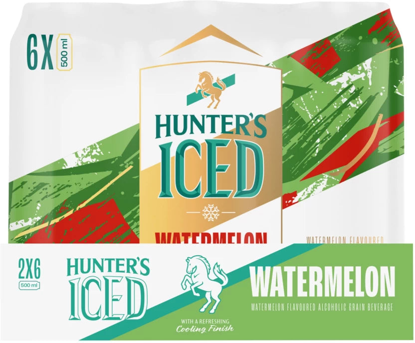 Hunters Iced Watermelon Spirit Cooler  (Pack of 2x12 x 500 ml)
