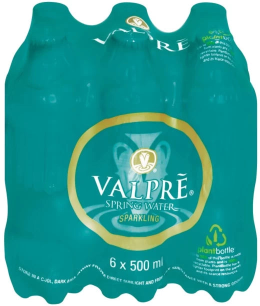 6x VALPRE SPARKLING SPRING WATER 500ML