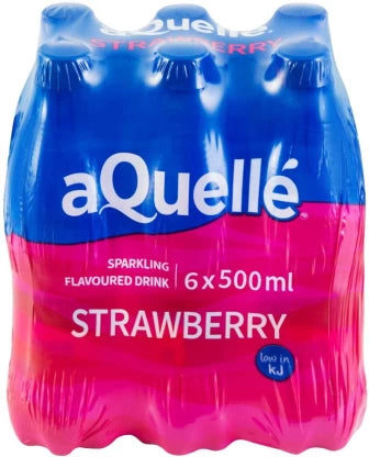 AQuelle Sparkling Strawberry Flavoured Water  (6 x 500 ml)