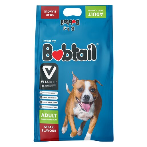 Bobtail Adult Small to Medium Steak Flavour 8Kg