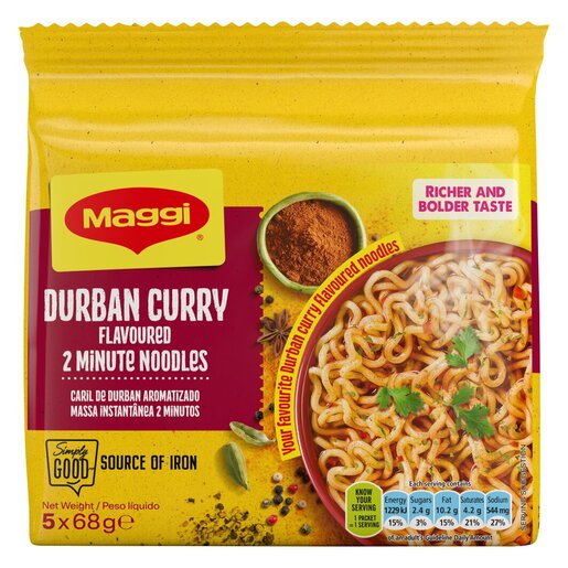 Maggi 2 Minute Multi Durban Curry 5X68g